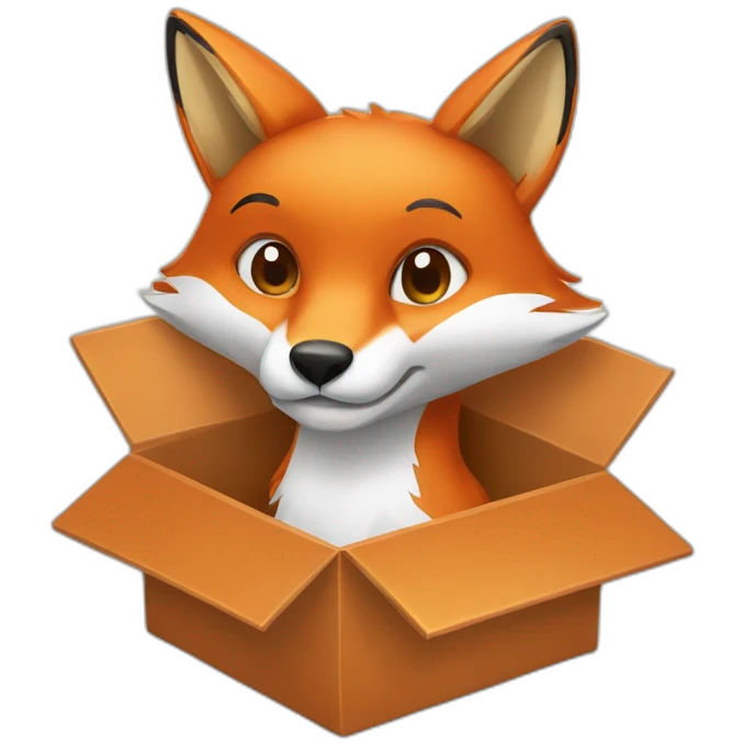 fox in cartoon box emoji