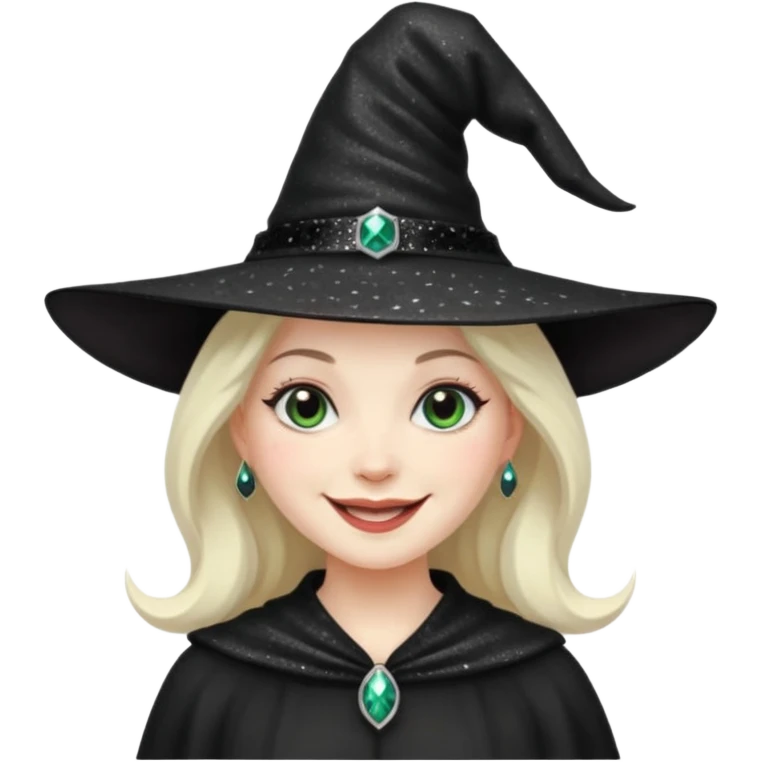 black glitter hat witch emoji