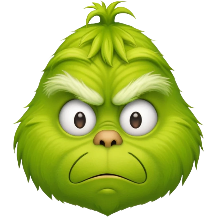 Grinch emoji with grumpy expression emoji