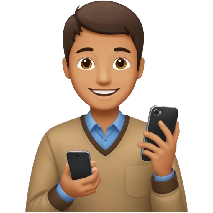 a man using  mobile phone emoji