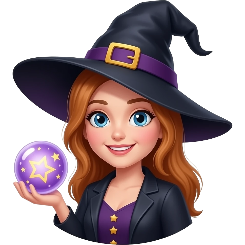 a witch with her magic ball emoji