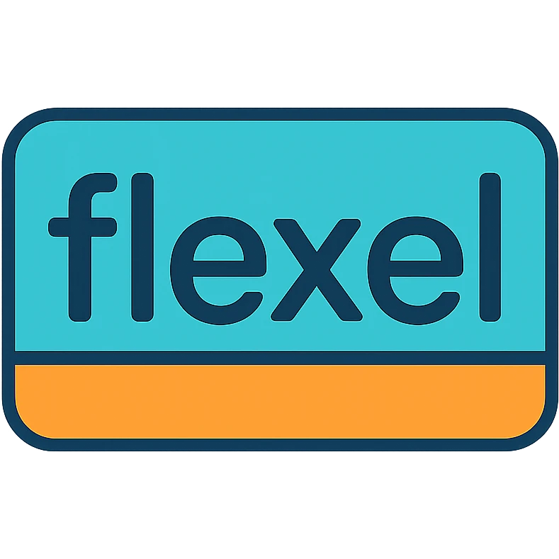 modern, clean text image with the word 'flexel' centered, correct spelling, no emoji or face emoji