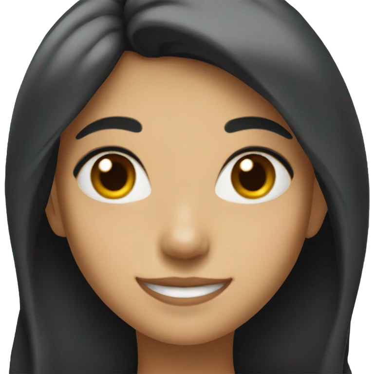 smiling girl with black hair emoji