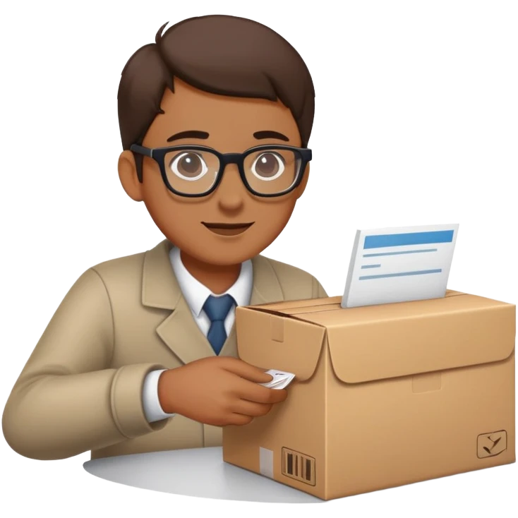person picking up a package or order at a counter emoji