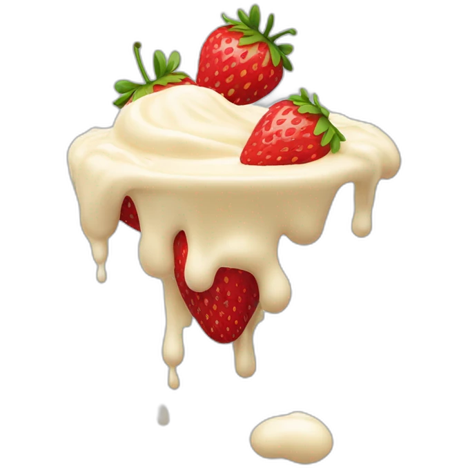 strawberry falling in cream emoji