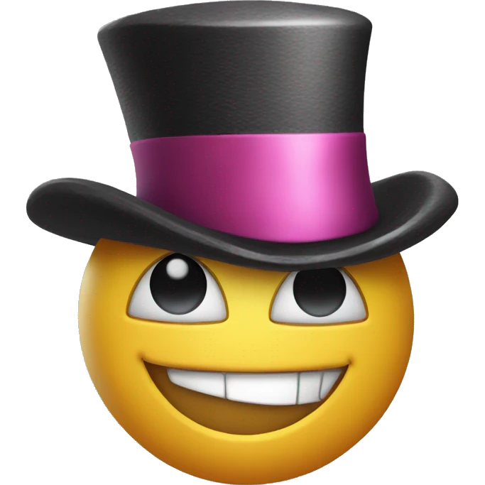 Smiley wth a top hat and fancy stuff emoji