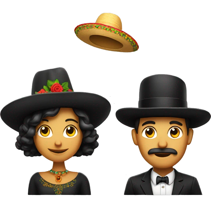 A man and a woman with a Mexican tophat emoji