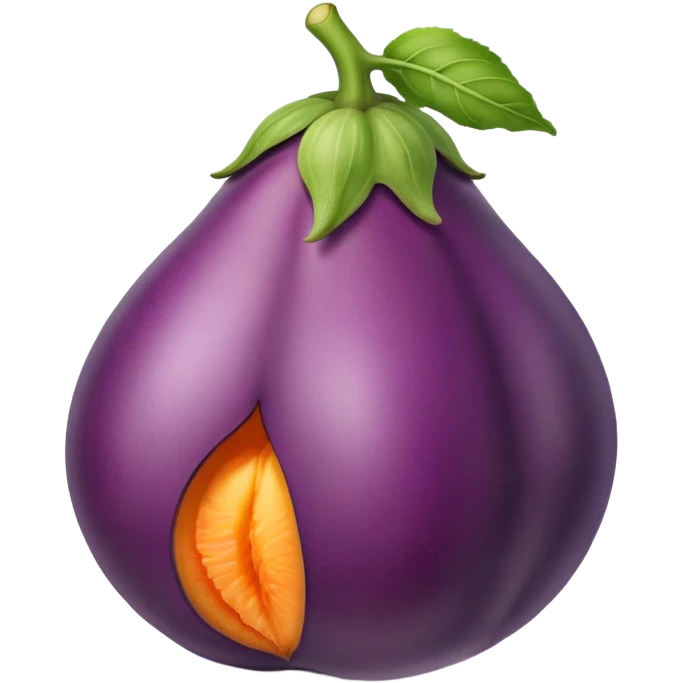 Eggplant inside peach emoji