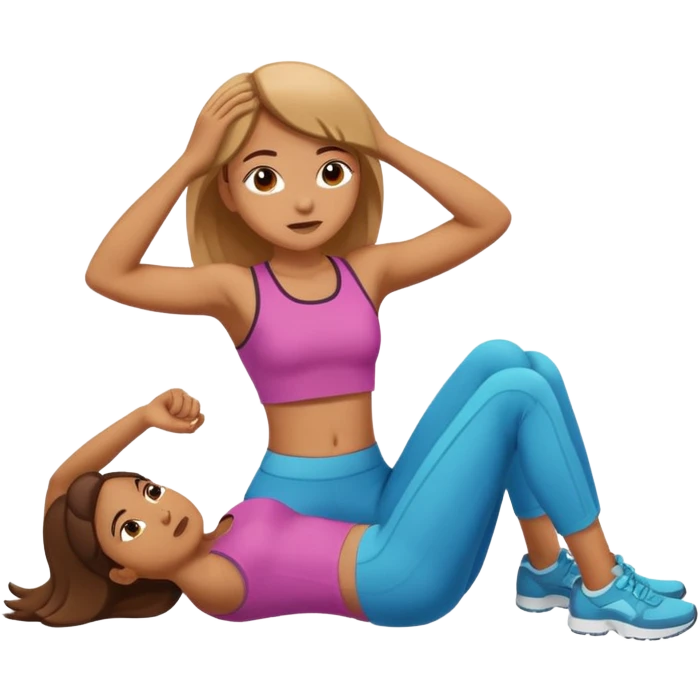 girl doing crunches emoji