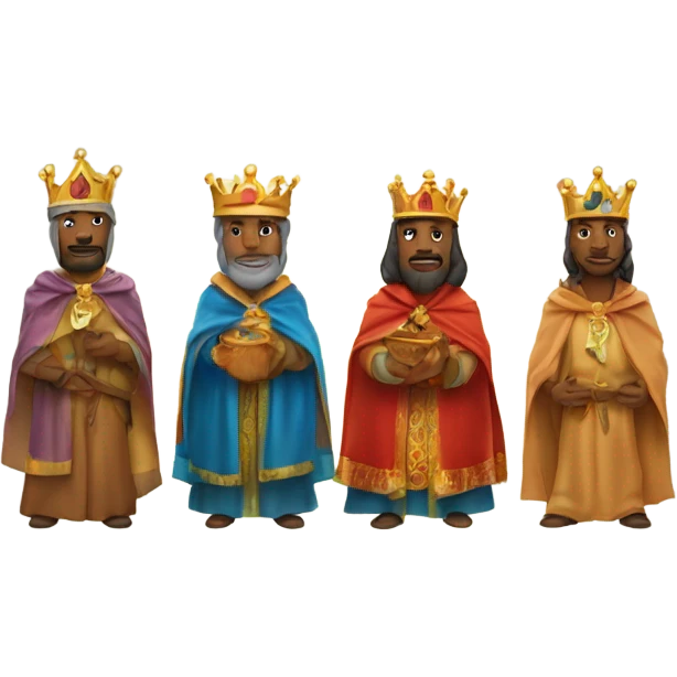 Los tres reyes magos encima de camellos emoji