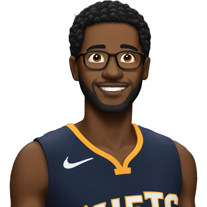 black man at nba basketball game emoji