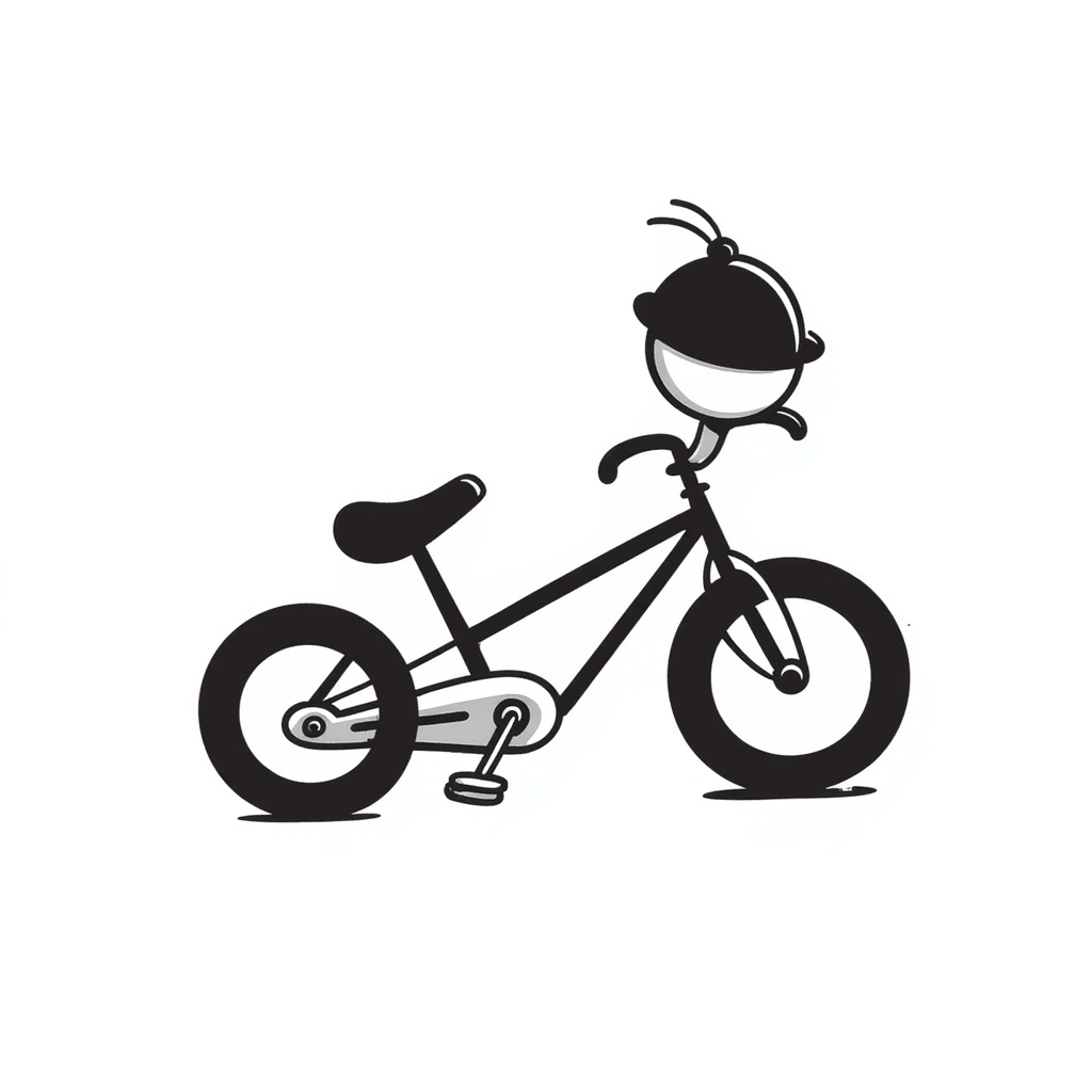 Hand-drawn bicycle with bell emoji