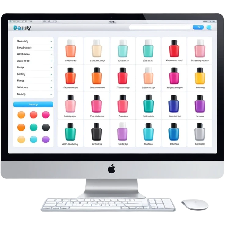 beauty salon inventory dashboard on iMac emoji