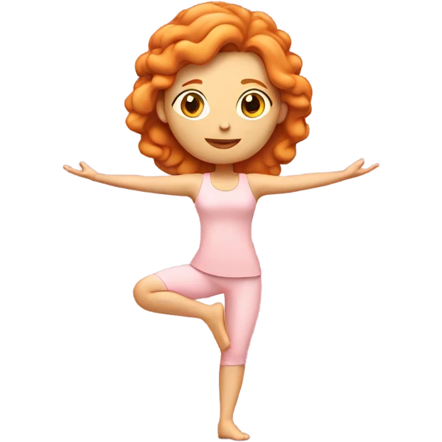 Ginger yoga girl light pink clothes n emoji