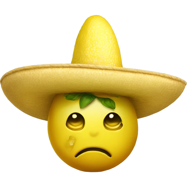 Sad lemon with sombrero  emoji