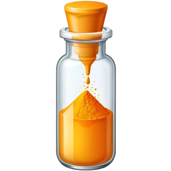 a vial of yellow orange powder pigment emoji