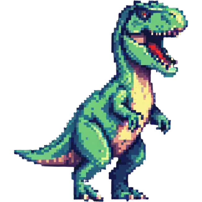 man T-Rex pixel art emoji
