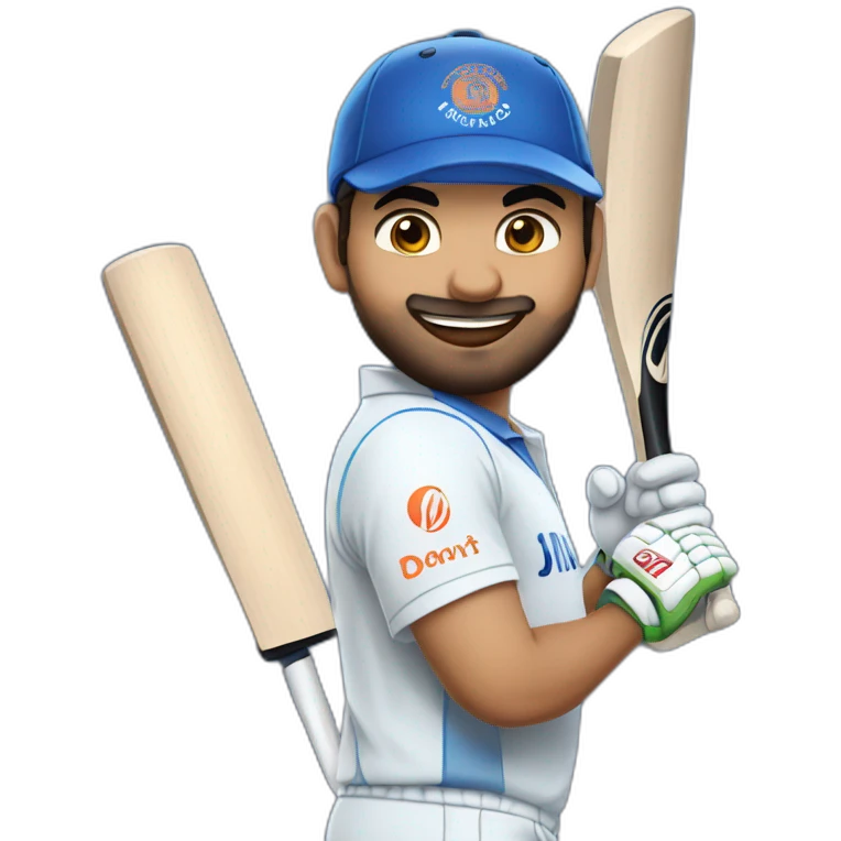 Rohit sharma IN CRICKET INIFORM WITH BAT emoji