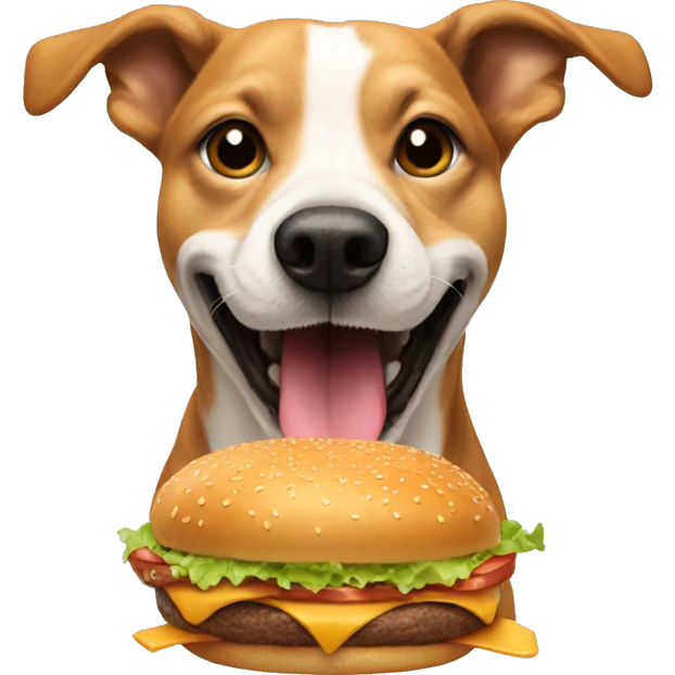 Dog eating a burger  emoji