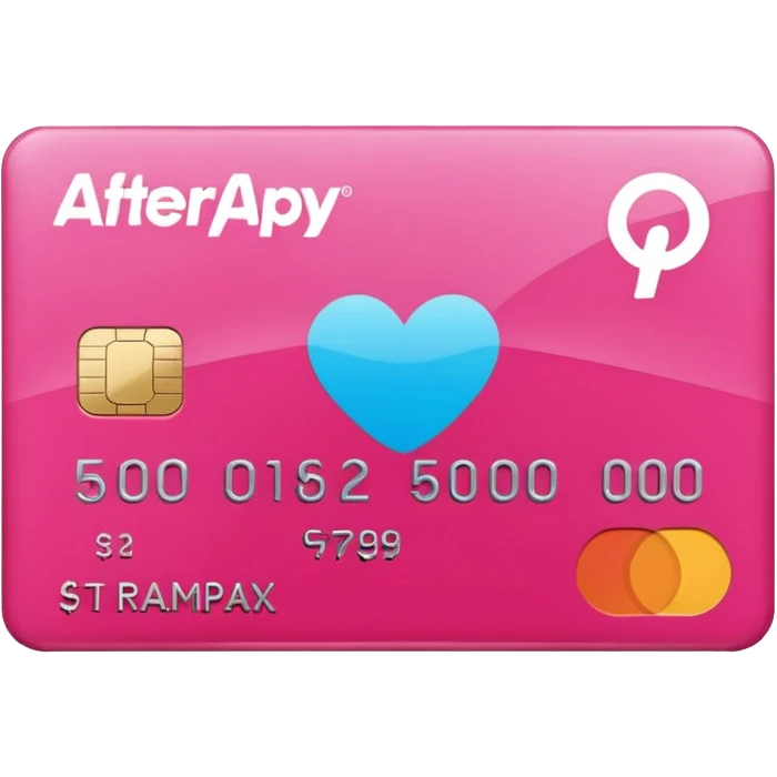 pink afterpay word on a credit card emoji