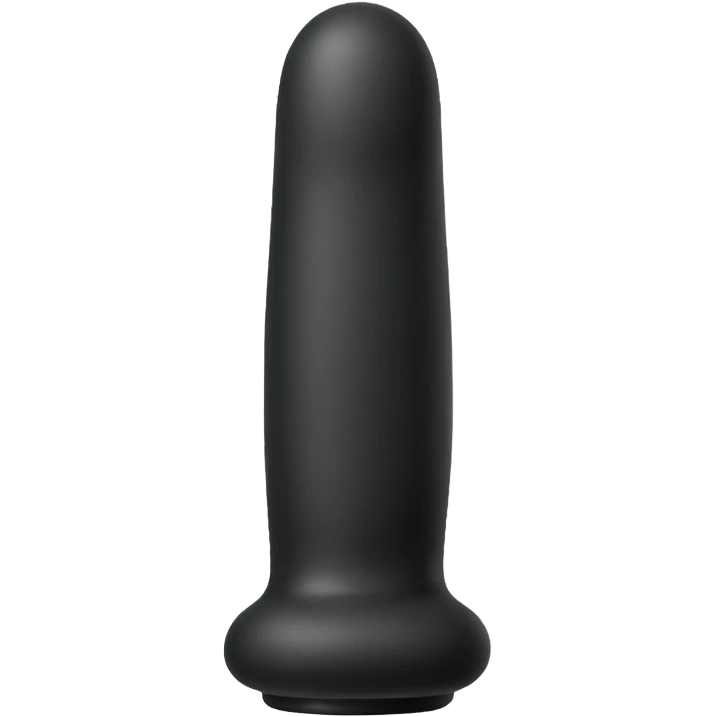 minimal flat emoji of a black silicone dildo, smooth matte texture, soft rounded shape, elegant and discreet, clean vector icon, no background, high-quality emoji