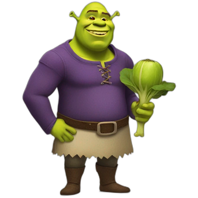shrek holding eggplant emoji