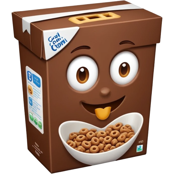 brown chocolate cereal box with no face emoji