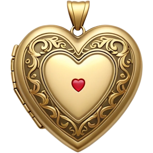 Dainty gold heart locket with detailed designs  emoji