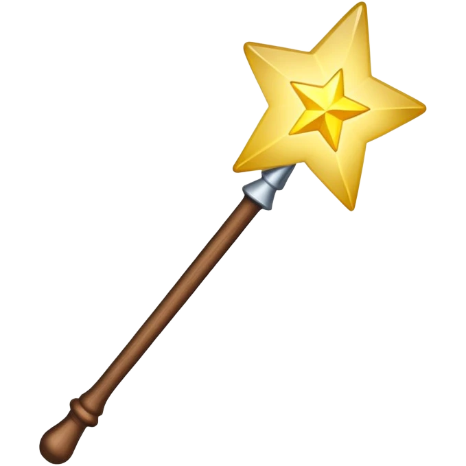 magic wand with yellow star emoji