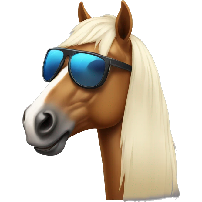 Horse wearing sunglasses emoji