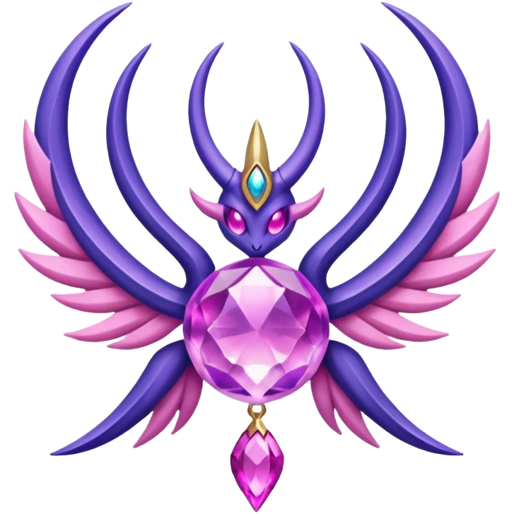 Pokemon legendary purple and pink crystal lunala emoji