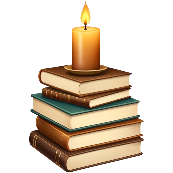 Books, coffee and candles  emoji