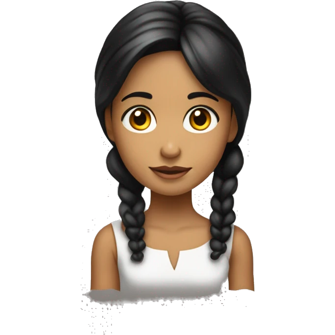 niña morena cabello largo negro emoji