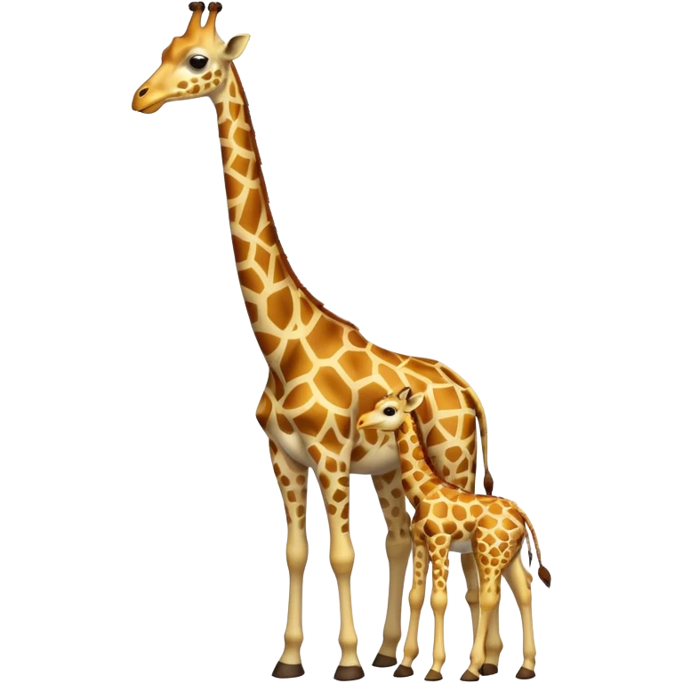 High resolution giraffe with its baby emoji