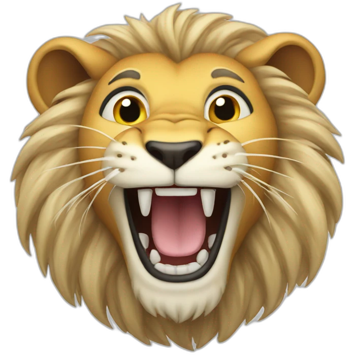 lion laughing emoji