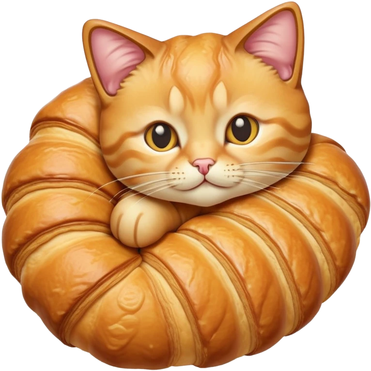 cat shaped like a croissant emoji