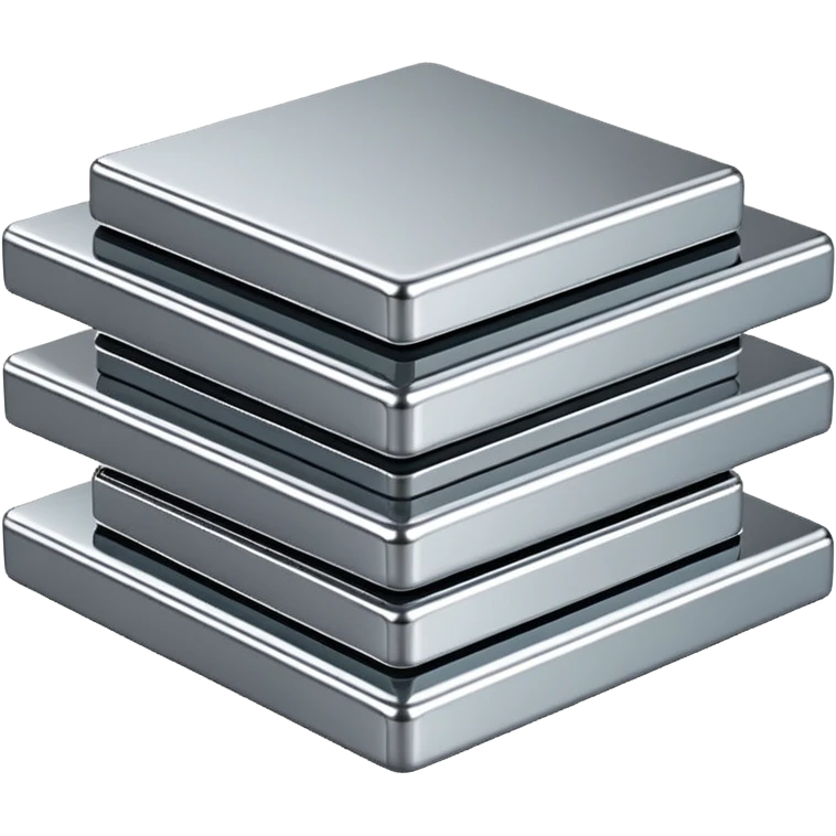 horizontal stack of squares going away from the camera emoji