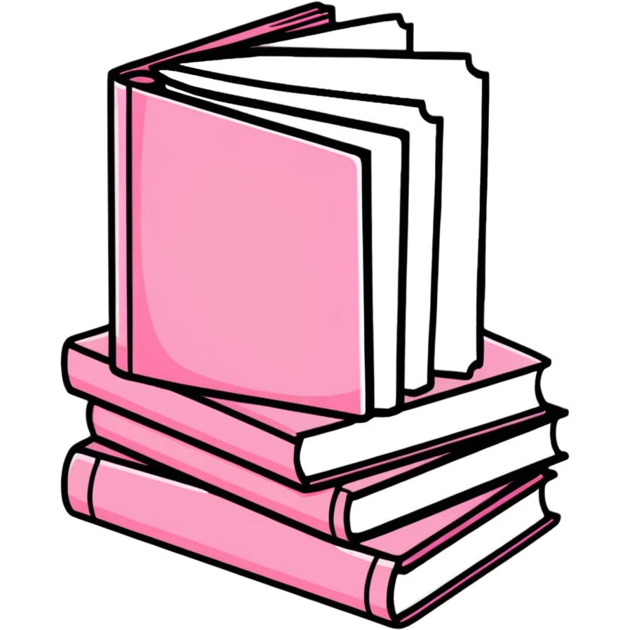 pink books cartoon sticker emoji