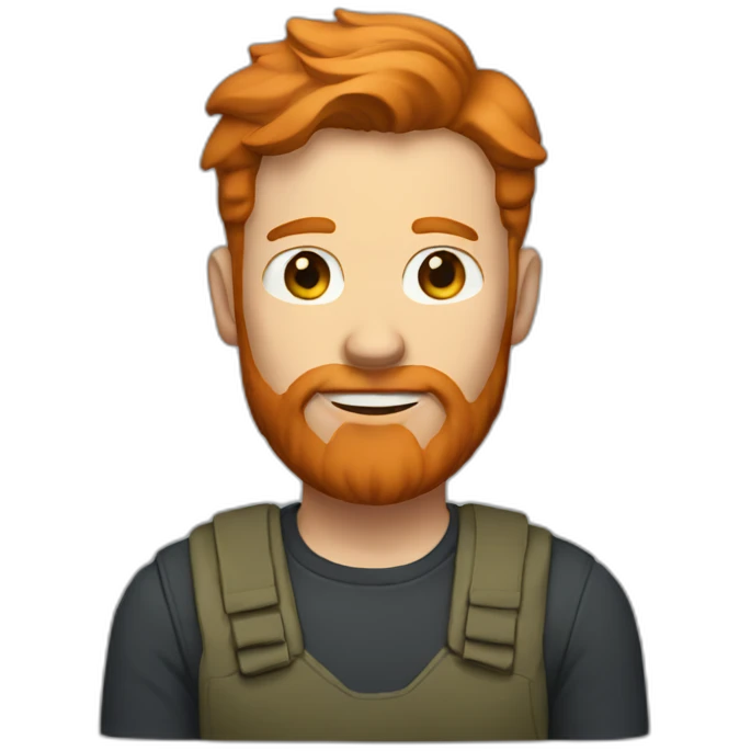 Man with short ginger hair and a long ginger beard emoji