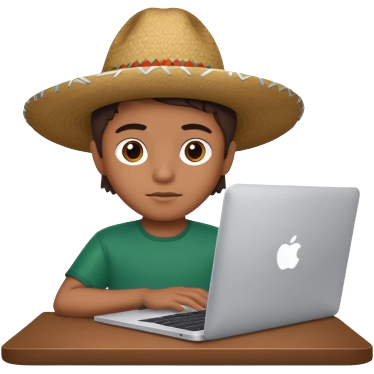Mexican kid behind MacBook  emoji