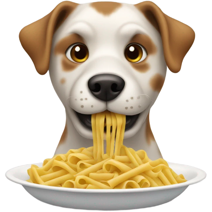 dog eating pasta emoji
