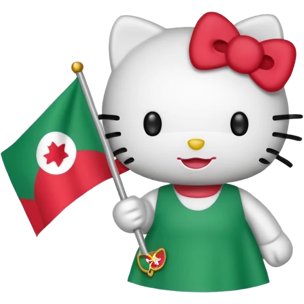 Hello kitty holding somaliland flag emoji