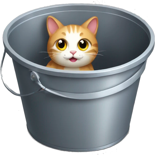 Cat inside a bucket  emoji
