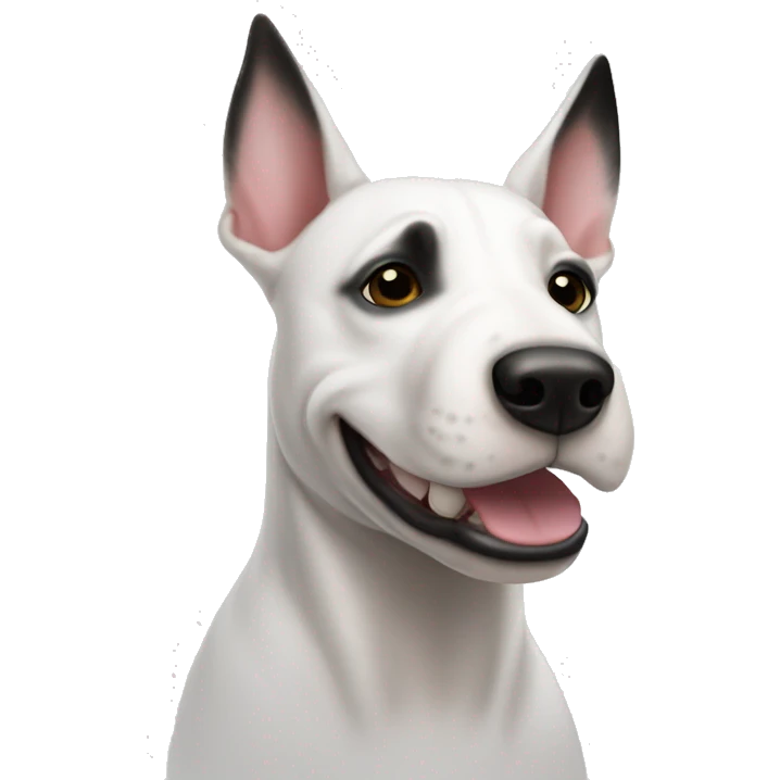 Bullterrier blanco con orejas negras emoji