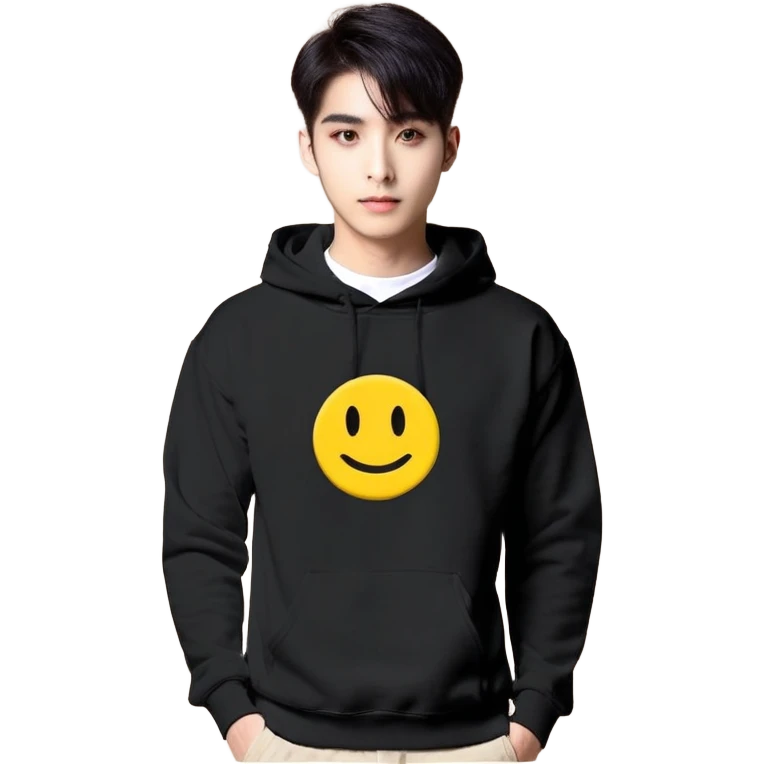 Sevimli bir anime tarzında erkek karakter emojisi. Kahverengi dağınık saçlı, kırmızı gözlü ve siyah kapüşonlu sweatshirt giyen karakter, hafif gülümseyerek sağ tarafa işaret ediyor. Arka plan sıcak ve enerjik bir kırmızı ile dolu, hafif parlayan efektler eklenmiş. Karakterin yüz ifadesi tatlı ve arkadaşça olacak şekilde tasarlanmış. Büyük gözler ve yuvarlak yüz hatları ile chibi/anime estetiğinde hazırlanmış. Hd kalite, yumuşak gölgeler ve parlak renk geçişleriyle detaylandırılmış. --ar 1:1
 emoji