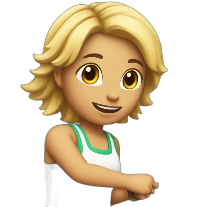 girls playing tennis with (baguette: 1) emoji