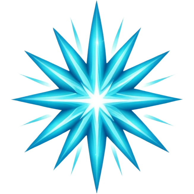 Glitter Cian Star Explosion emoji