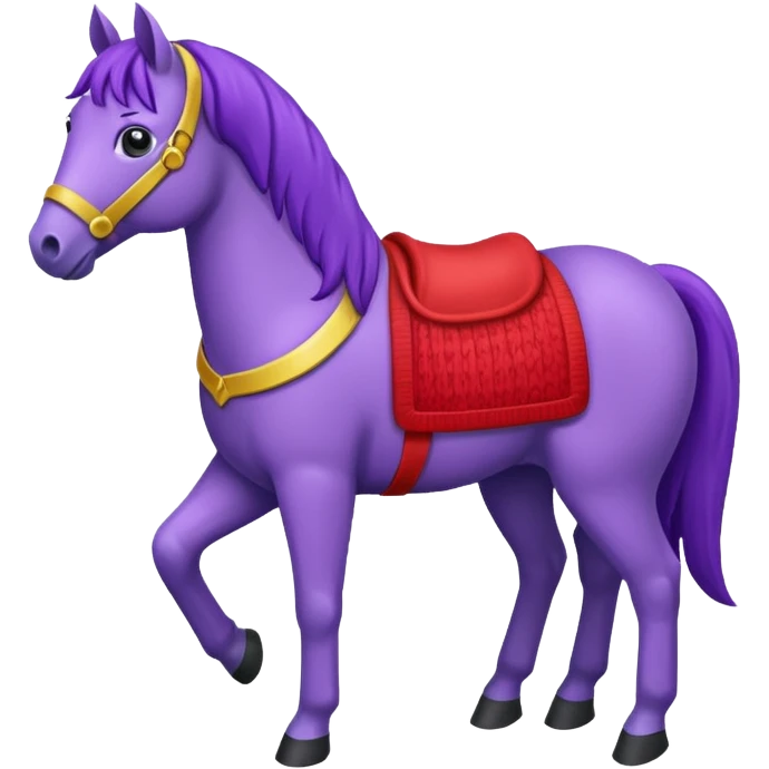 Purple horse wearing red sweater

 emoji