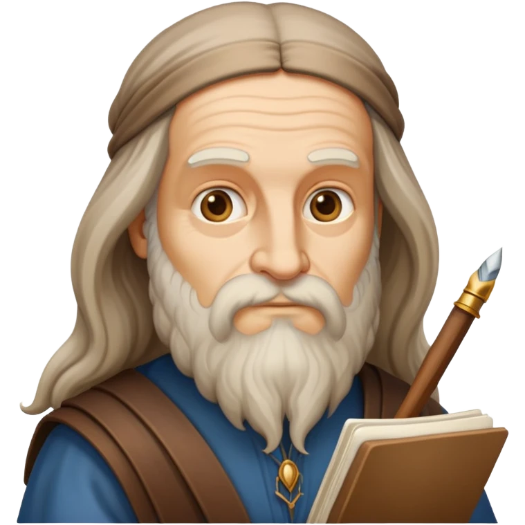 cinematic-realistic-leonardo-da-vinci-portrait-emoji,-depicted-as-the-quintessential-renaissance-polymath-with-deep,-thoughtful-eyes,-a-flowing-beard,-and-a-quill-or-sketchbook-in-hand.-the-scene-is-illuminated-with-warm,-classical-light emoji