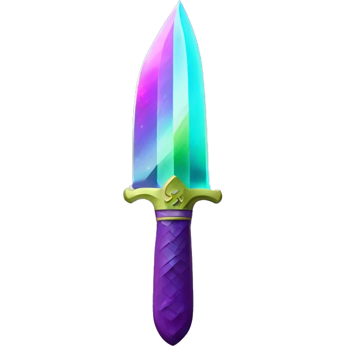 45° angle Aurora borealis purple teal lime green dagger knife sword emoji